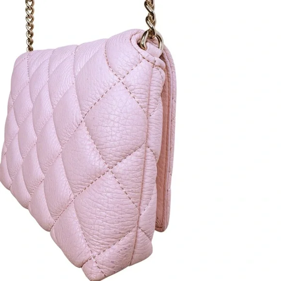 KATE SPADE Quilted Leather Crossbody Nag One Size in Pale Pink